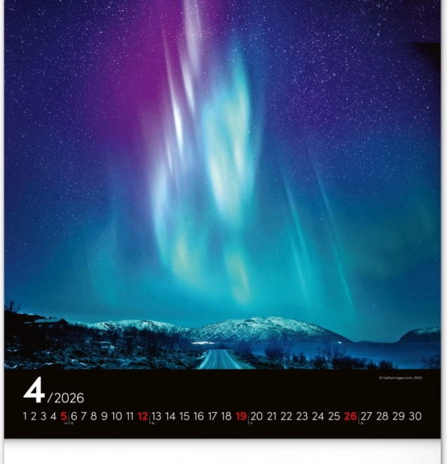 Calendario da parete Aurora Boreale 2026