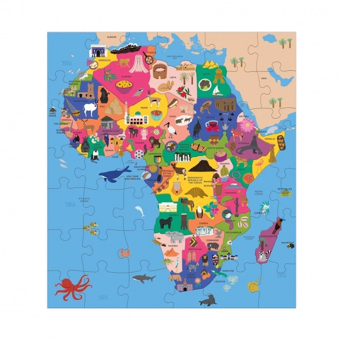 Puzzle geografico Mappa dell'Africa