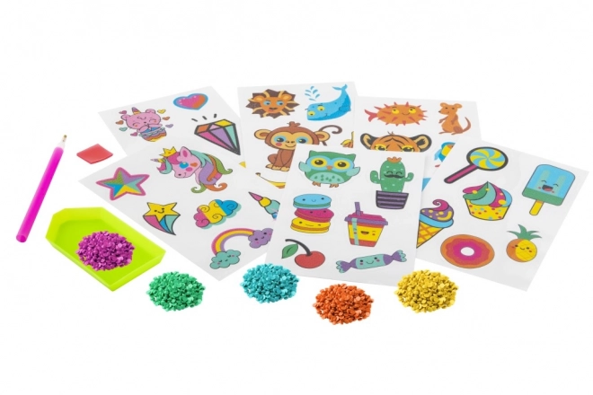 Sticker di pittura diamantata fantasia set 12 pezzi