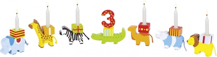 Animaletti colorati con spazio per candeline