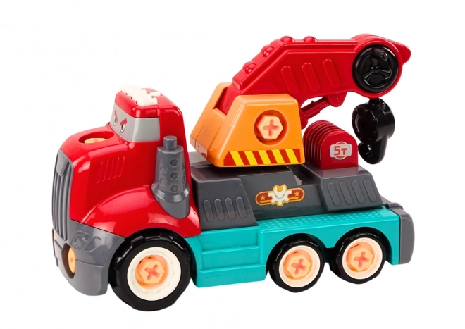 Camion dei Cartoni Animati Fai-da-Te Rosso con Gru