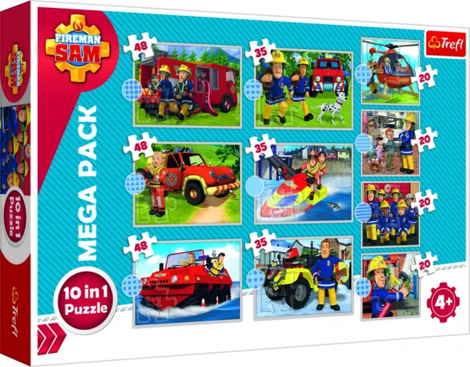 Mega set puzzle Sam il pompiere 10 in 1