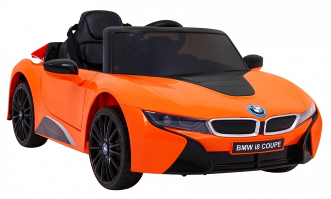 Auto a Batteria BMW I8 Lift Arancione + Telecomando + Partenza Lenta + Cinture a 3 Punti + MP3 USB + LED