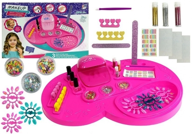 Set manicure con asciugacapelli e smalti per bambine