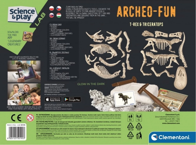 Clementoni Science & Play Archeofun: T-Rex e Triceratopo