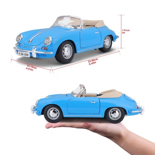 Modellino Porsche 356B Cabriolet 1961 Blu Bburago