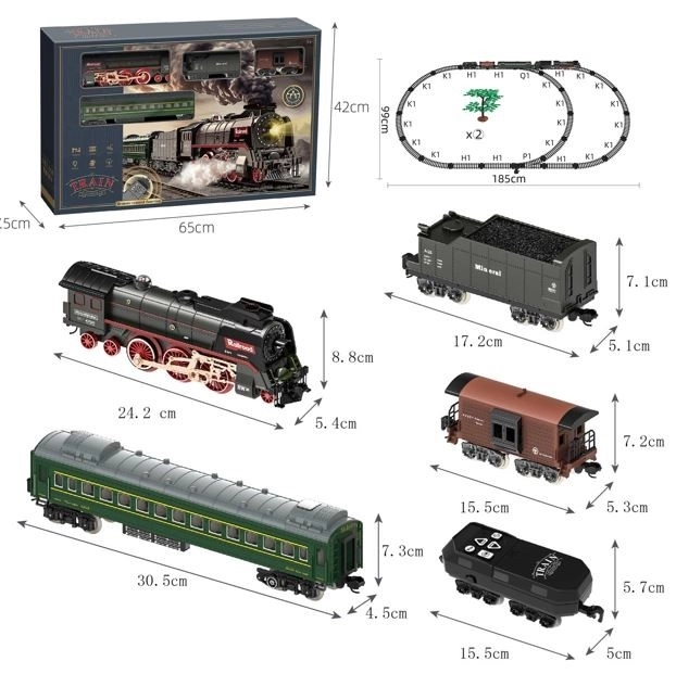 Set treno a batteria con luci e suoni