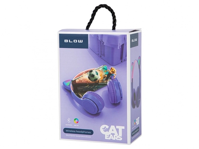 Cuffie senza fili Bluetooth 5.0 LED per bambini con orecchie viola