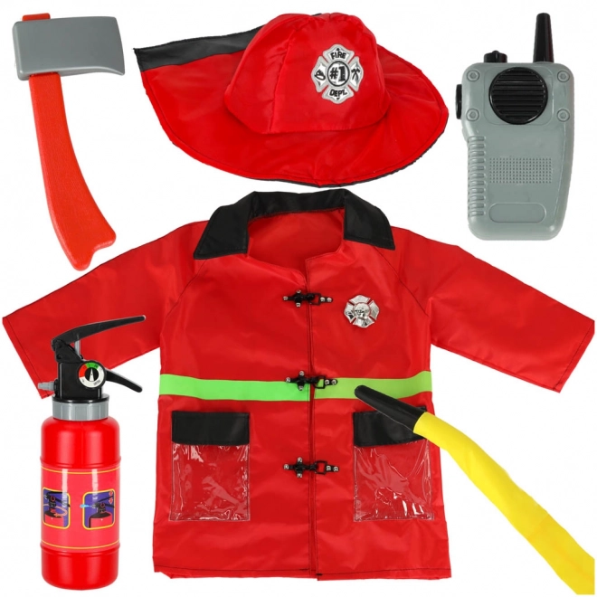 Costume da pompiere per bambini con walkie-talkie 3-8 anni