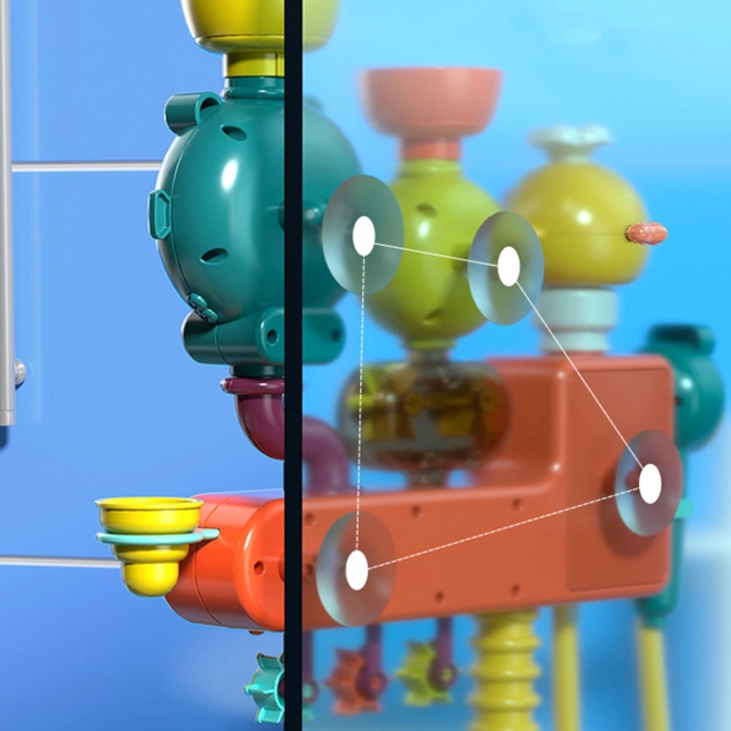 Gioco da bagno con mulinello e tazze traboccanti woopie baby