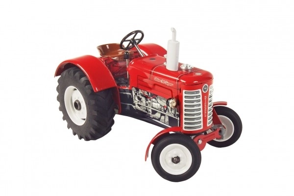 Trattore Zetor 50 Super rosso con chiave in metallo 15 cm 1:25 in scatola Kovap