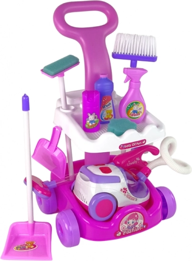 Carrello con ruote e spazio di stivaggio ordinato