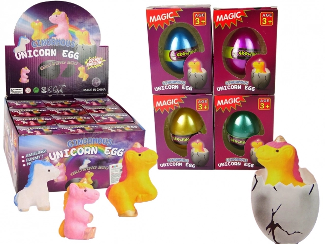 Uovo di unicorno che cresce in acqua