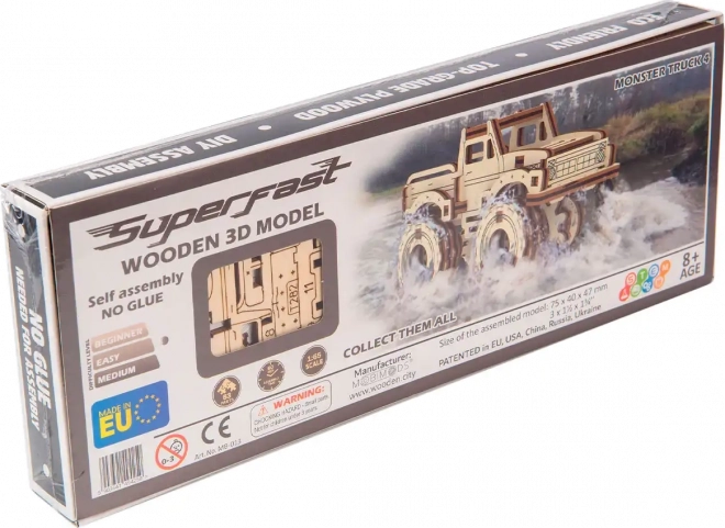 Puzzle 3D Monster Truck Superfast di WOODEN CITY