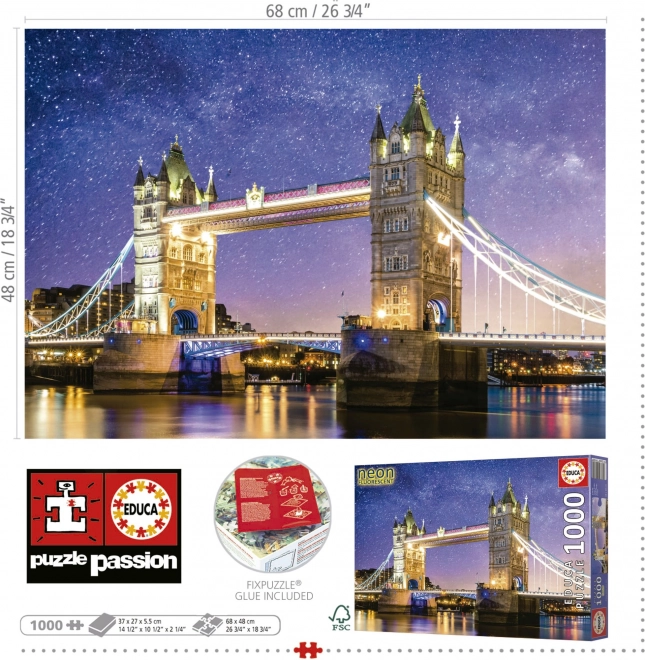 Puzzle Luminoso Tower Bridge 1000 Pezzi