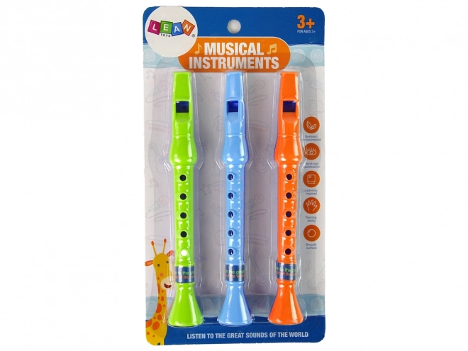 Set di tre flauti per bambini Animali