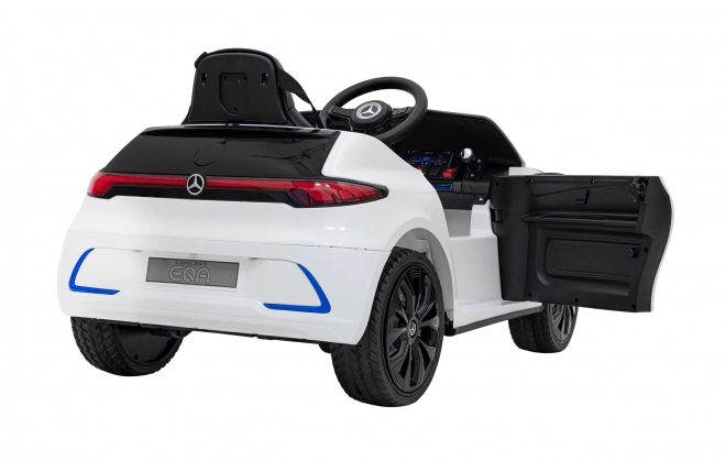 Mercedes Benz AMG EQA per bambini Bianco + Telecomando + Cinture di sicurezza a 5 punti + EVA + Display MP3 + LED