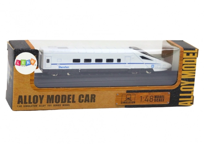 Modello da collezione treno vagone bianco 1:48 metallico