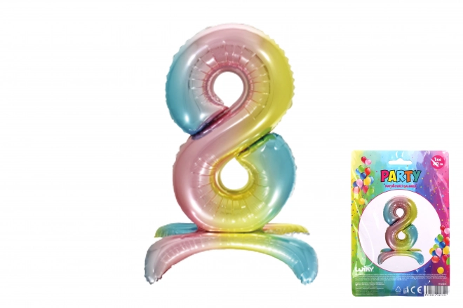 Palloncino gonfiabile numero 8 arcobaleno