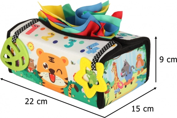 Giocattolo sensoriale Montessori con fazzoletti e tappetino 2 in 1