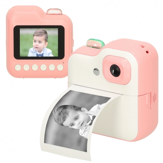 Fotocamera istantanea con stampante termica rosa