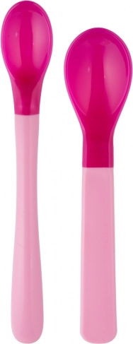 Canpol babies cucchiaini in plastica termici per bambini, 2 pz, rosa