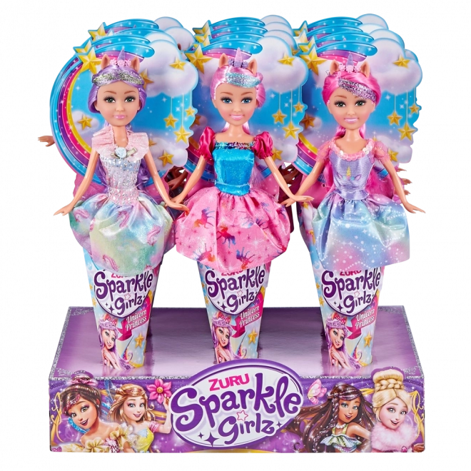 fata unicorno Sparkle Girlz in confezione a cono