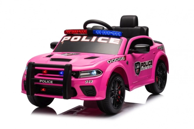 Auto a Batteria Dodge Charger della Polizia Rosa