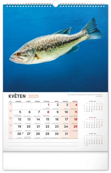 Calendario da Parete da Pesca 2025