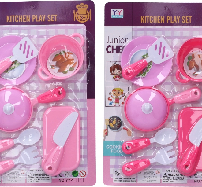 Set di stoviglie rosa per bambini