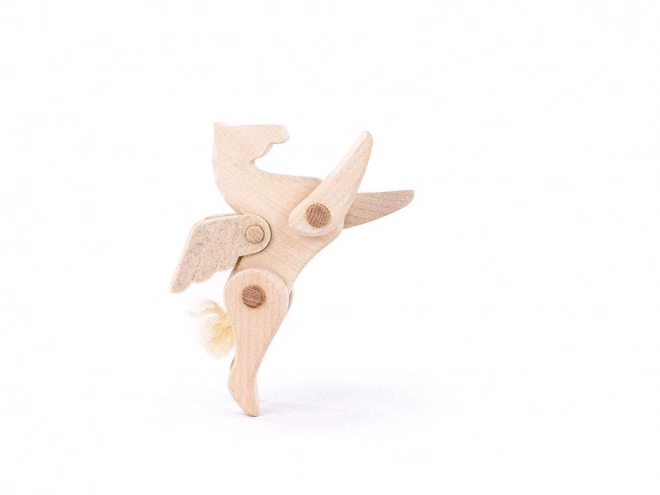 Pegaso alato di legno naturale