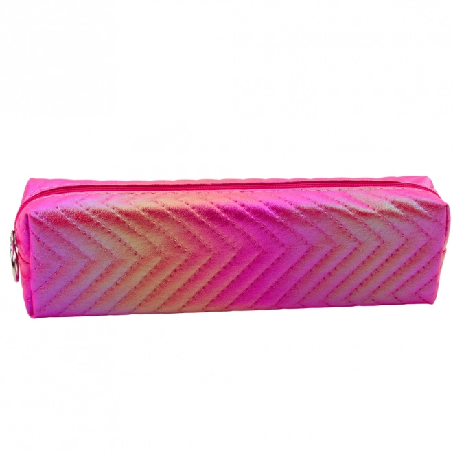 Astuccio metallico rosa da ragazza con motivo a onde