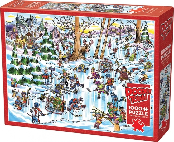 Puzzle Cobble Hill DoodleTown: Città dell'Hockey 1000 Pezzi