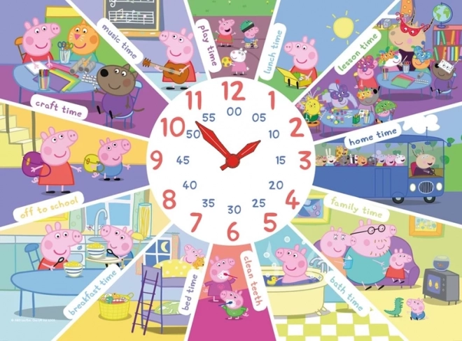 Puzzle con orologio Peppa Pig XL 60 pezzi