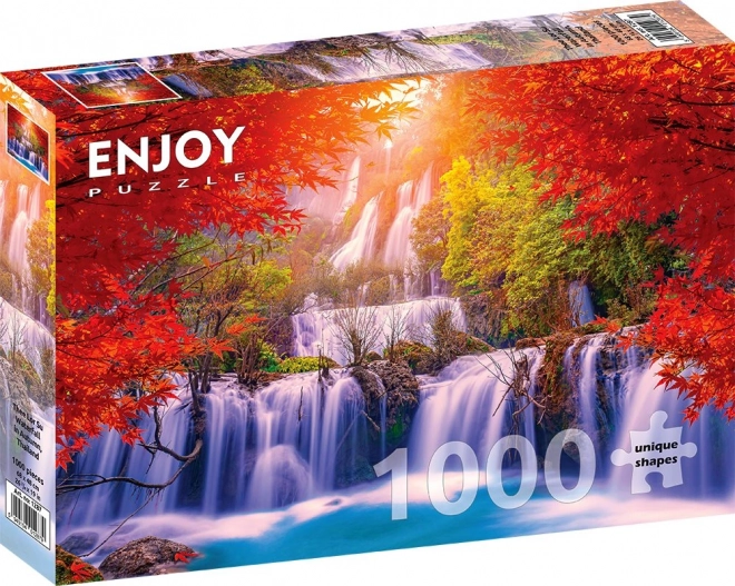 Puzzle Cascata Thi Lo Su in Autunno 1000 Pezzi