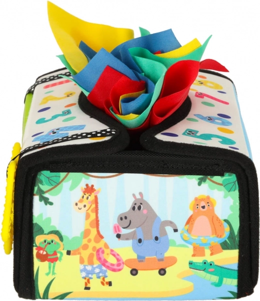 Giocattolo sensoriale Montessori con fazzoletti e tappetino 2 in 1