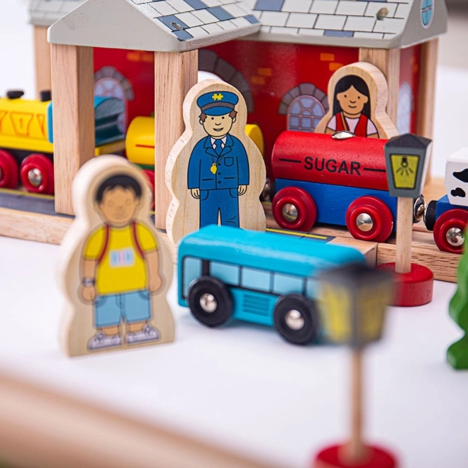 Bigjigs Rail Pista di treni in legno di montagna 112 pezzi