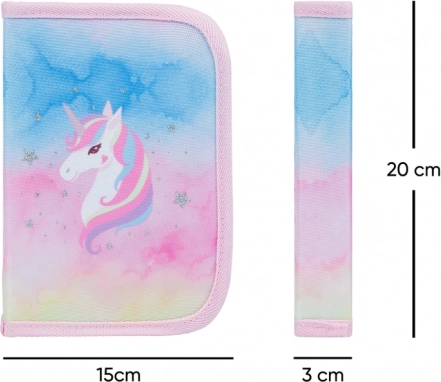 Set 3 BAAGL Zippy plus Rainbow Unicorn: cartella, astuccio e sacca