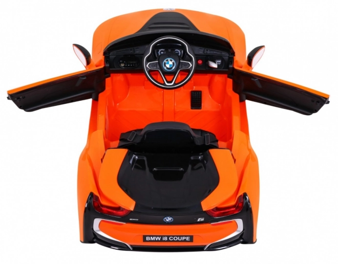 Auto a Batteria BMW I8 Lift Arancione + Telecomando + Partenza Lenta + Cinture a 3 Punti + MP3 USB + LED