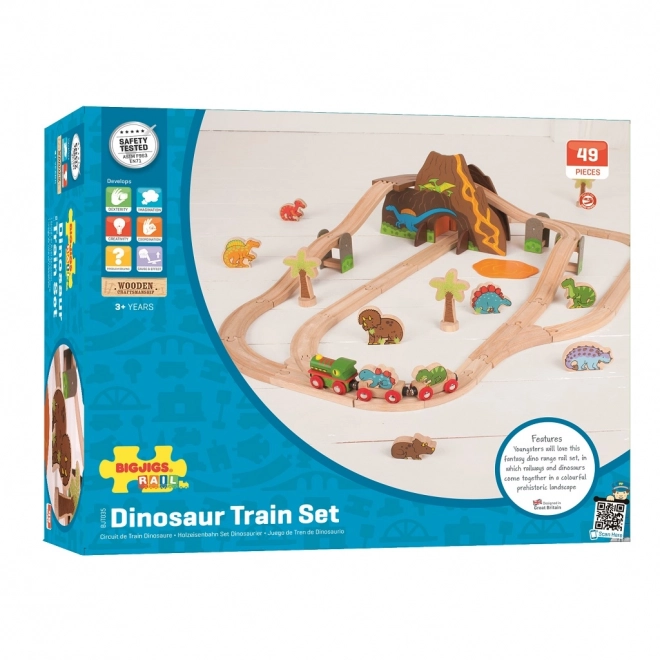 Pista Ferroviaria di Legno Dinosauri Bigjigs Rail