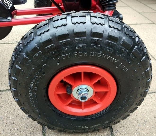 Kart a pedali + Pneumatici gonfiabili + Sedile regolabile – Rossa