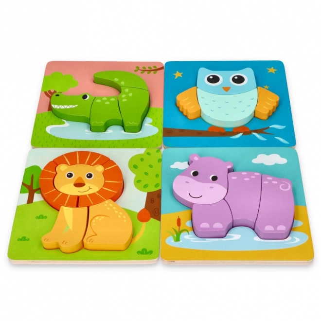 Set di quattro puzzle con animali