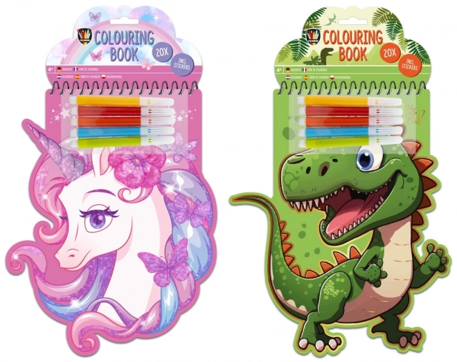Libri da colorare per bambini con pennarelli e adesivi