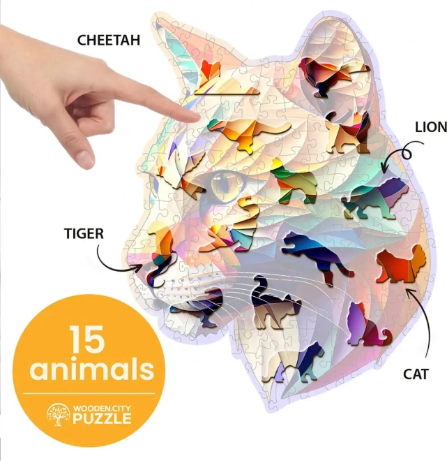 Puzzle in legno Puma colorata 150 pezzi