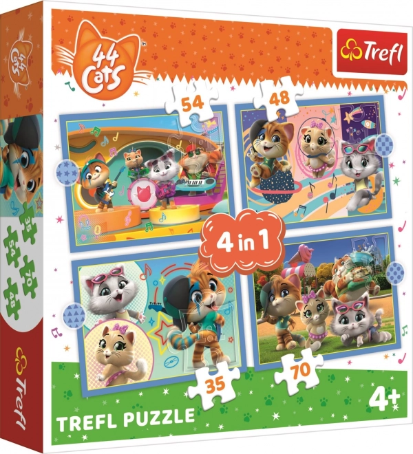 Puzzle TREFL: Squadra di gatti 4 in 1