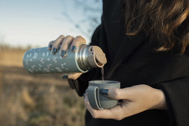 Thermos per bevande con manico in silicone Dino