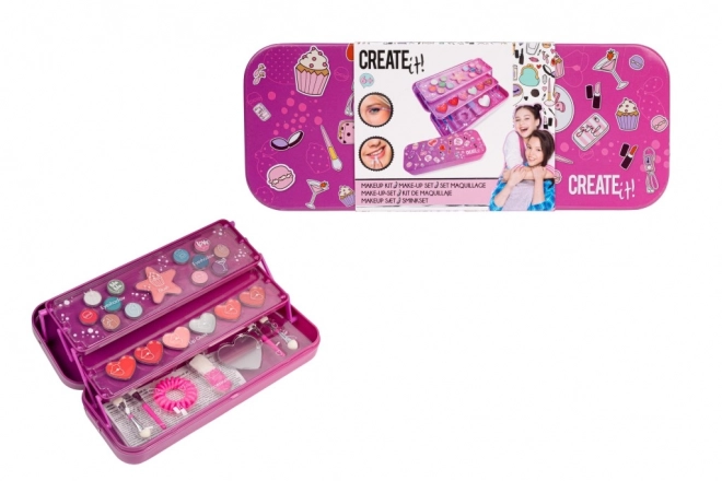 Cofanetto trucco in scatola di metallo pieghevole