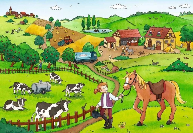 Puzzle Ravensburger lavoro nella fattoria 2x12 pezzi