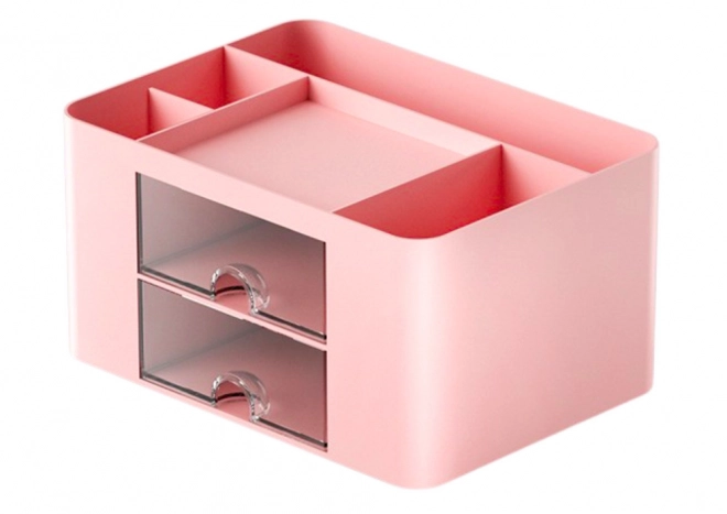 Organizer da scrivania con cassetti rosa