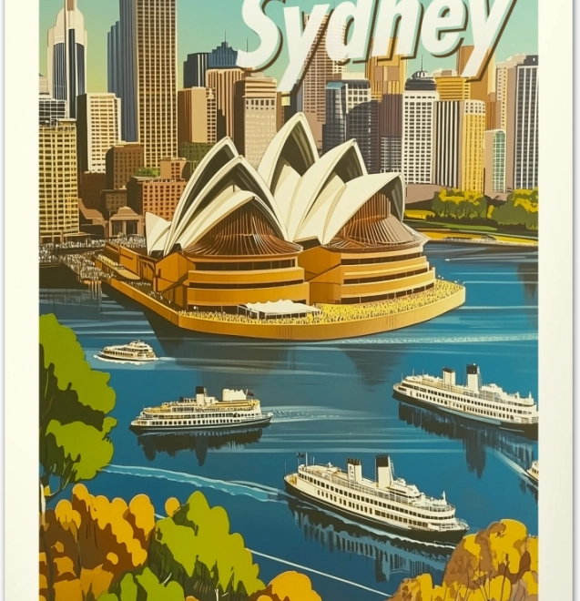 Calendario da parete Vintage poster – città del mondo 2026